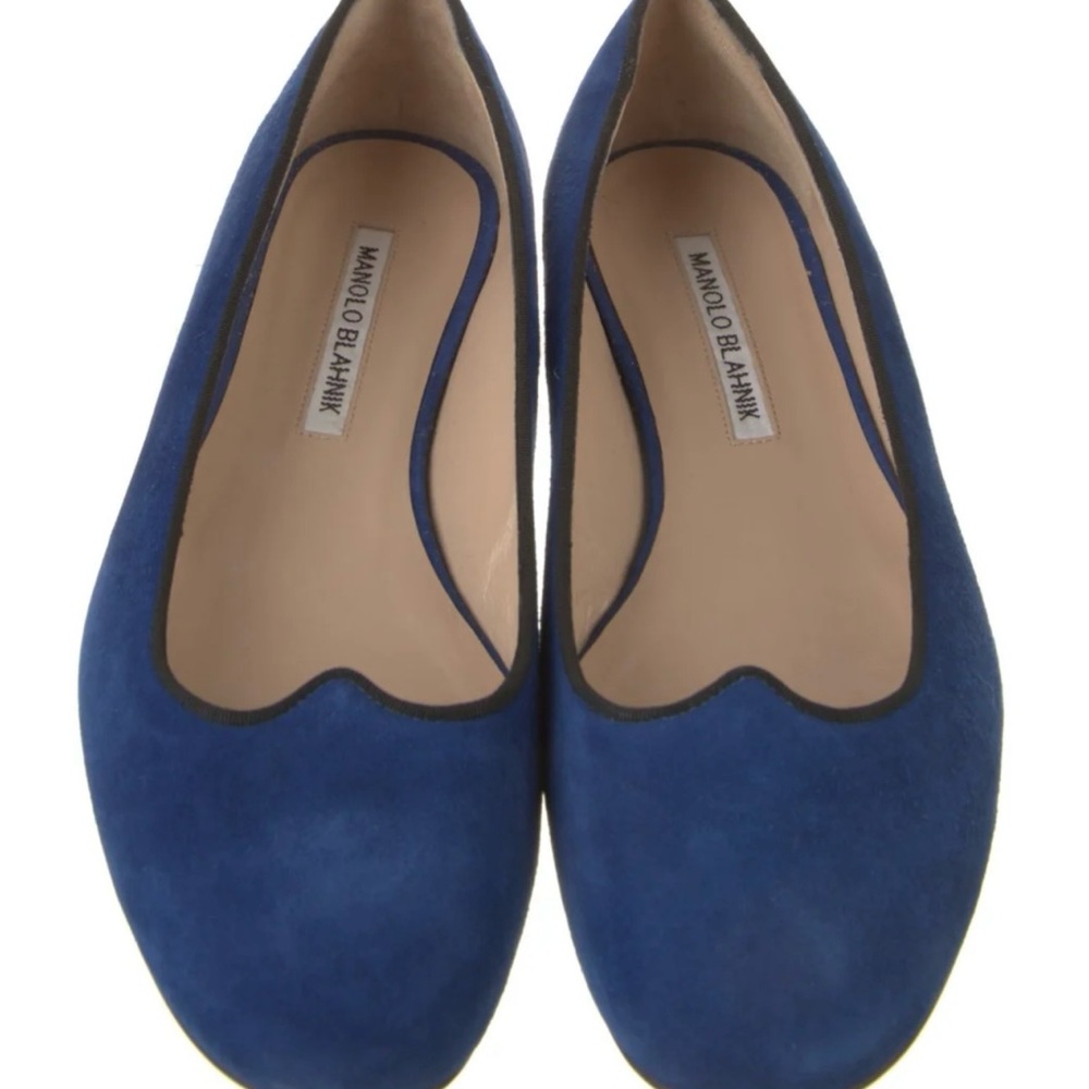 Manolo Blahnik Royal Blue Flats Size 37